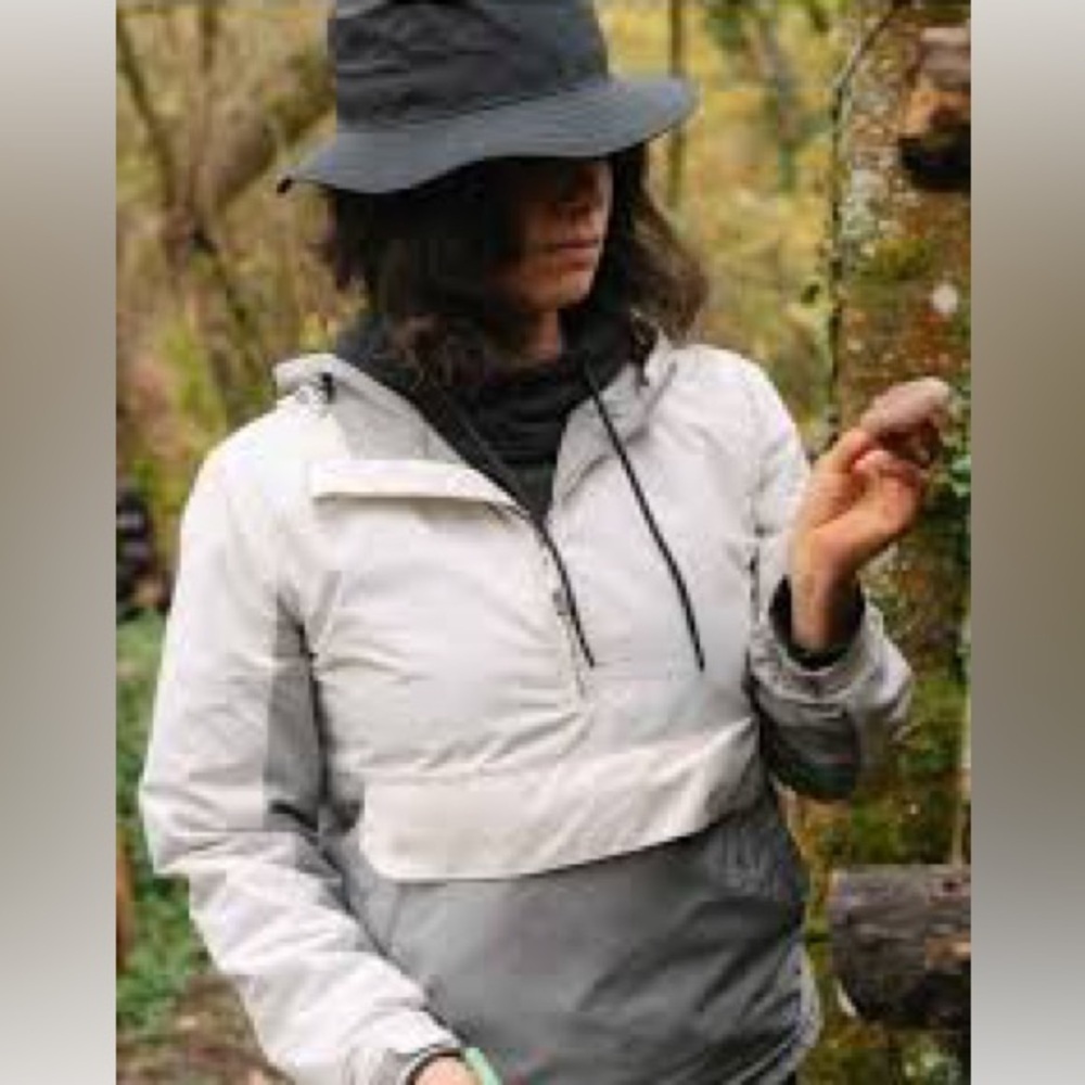 NWOT Thred & Supply Windbreaker Hooded Anorak Jacket Size XL Cream Gray